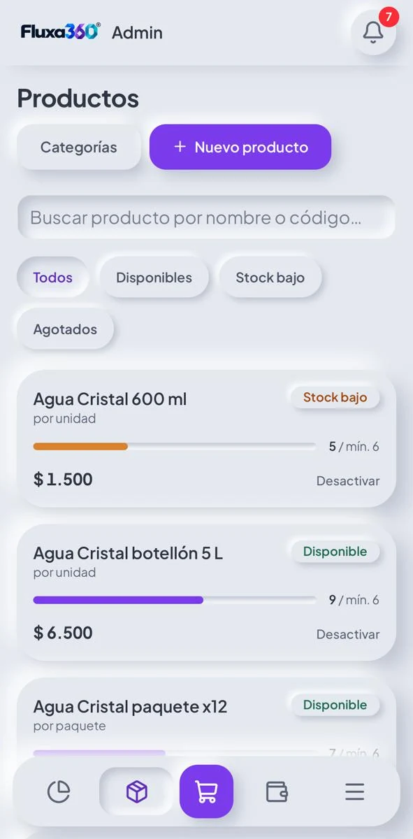 Productos en Fluxa Stock